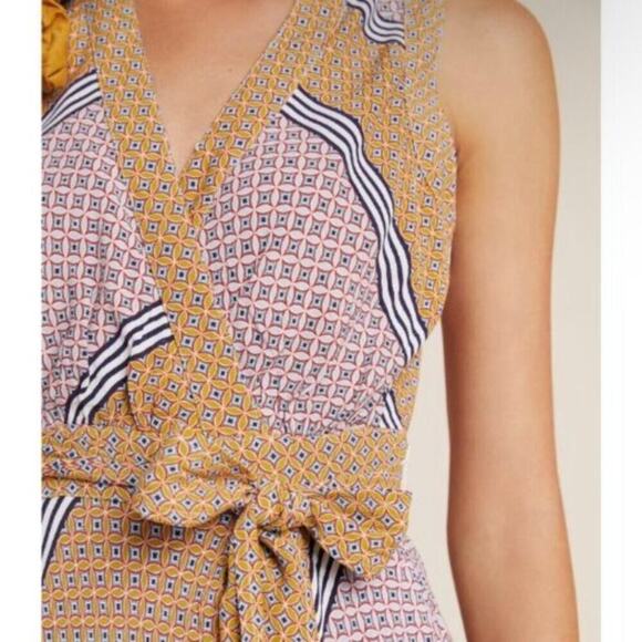 Anthropologie Maeve Carla Faux-wrap Midi Dress Fit & Flare Boho Print Feminine - Picture 2 of 16